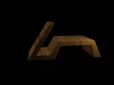 Chaise en bois Moderne 3D model