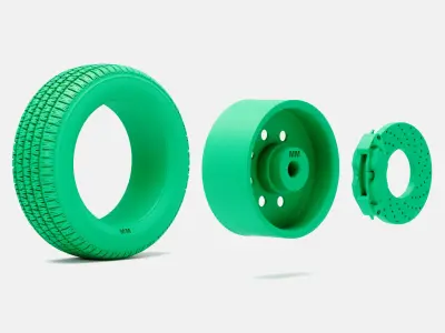 15x7 Weld Draglite Wheel BFGoodrich Radial Tire 3D print model