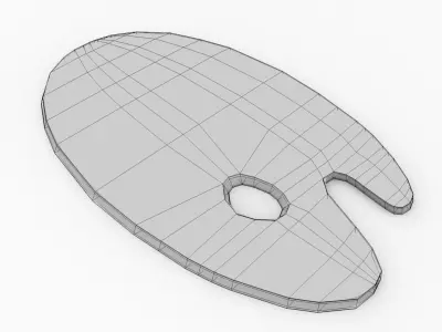 Wooden Artist Palette 3D model