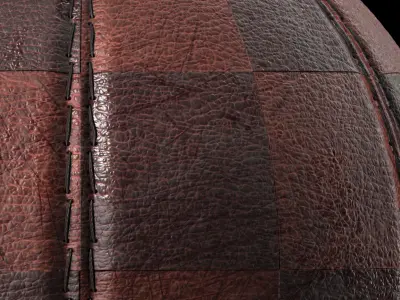 Leather Materials 32- Stitched Leather By Sbsar  Texture