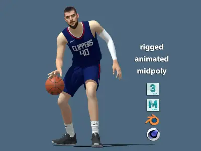 3D Rigged Ivica Zubac Clippers NBA 3D model