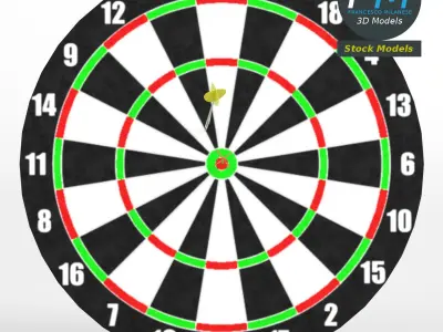 Darts with target 1 3D model