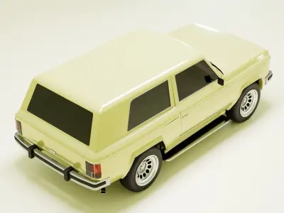 Generic 80s 2 door SUV  Low-poly 3D model