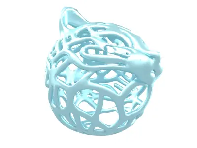 Abstract Cat Head Shape Decoration v1 007 Low-poly 3D model