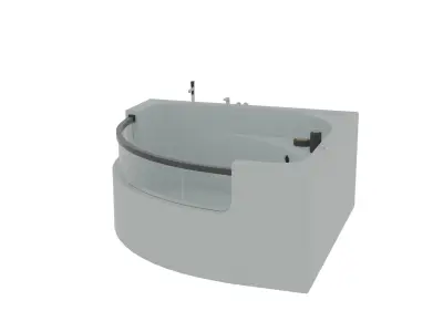Modern Bathtub Set 4 Stylish 3D Models for Interior Design 3D model