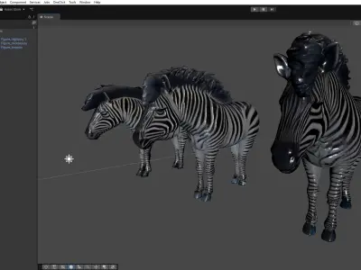 Realistic Zebra Figure Low-poly 3D model