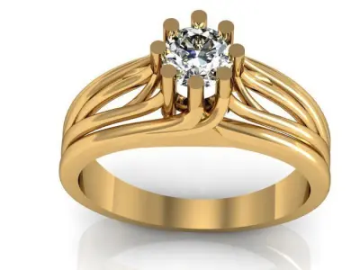 solitair ring Free 3D print model