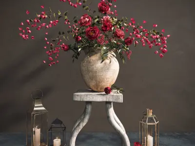 Rustic decor set 3D model