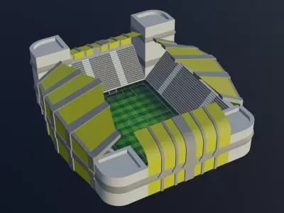 Football Stadium - Yellow Low-poly 3D model