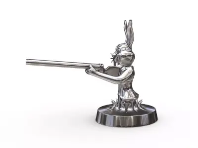 bunny hood ornament 3D print model