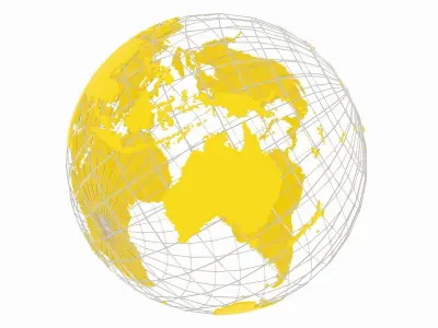 Globe News Skeleton Yellow 3D model