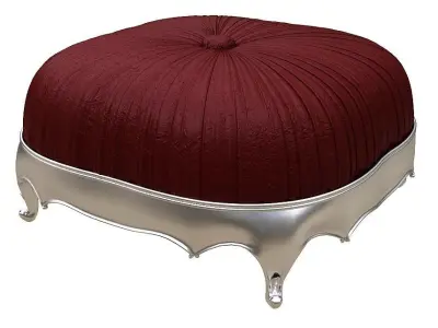 Classical Footstool Low-poly 3D model