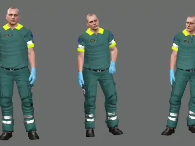 Realistic Rigged Construction Workers Man 05 Character Low-poly 3D model