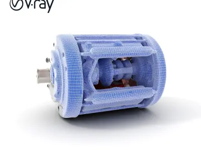 HighPrecision Electric Motor Model Pack Low-poly 3D model