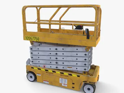 Animated Electric Scissor Lift v2 Low-poly 3D model