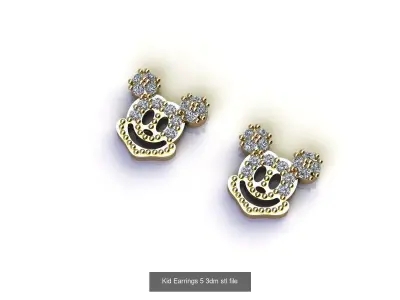 14 Model Kid Earrings 3DM STL file 3D printable model 3D  3D Model Pack