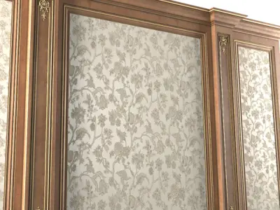 Wall wood boiserie paneling 3D model