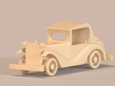 Wooden Toy Car 3D model get