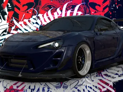 Subaru BRZ Low-poly 3D model