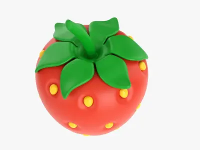 Strawberry stylized 3D model