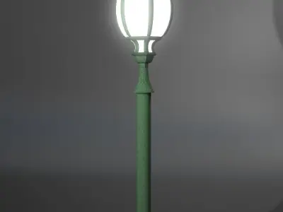 A collection of Street Lamps - Set II Low-poly 3D model