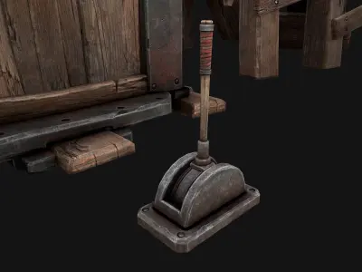 Medieval Lift Elevator Low-poly 3D model