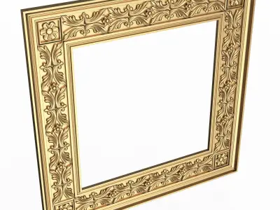 Classic Frame and Mirror 083 Low-poly 3D model