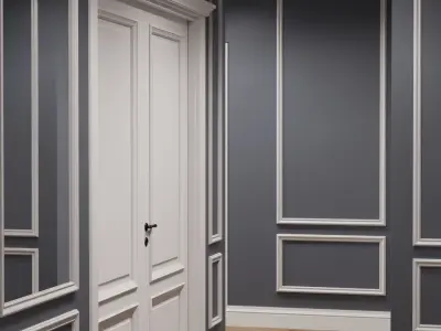 Neoclassic hall design Low-poly 3D model