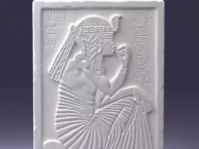 000380 Ancient Egyptian Bas-Relief Wall Panel 3D model