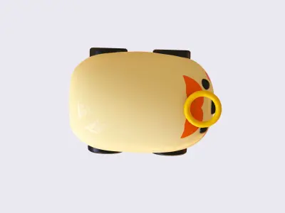 Cartoon Angel Car Cute Low-poly 3D model