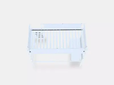 VITVAL Loft bed frame with desk top Low-poly 3D model