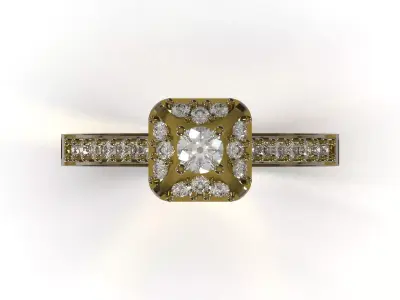Wedding solitaire ready for casting ring sr0126 3D print model