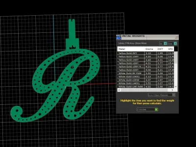 Initial Letter R Necklace Pendant Alphabet Pendant 3D print model