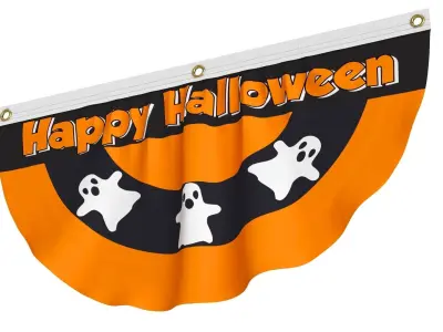 Halloween Ghost Bunting Flag 3D model