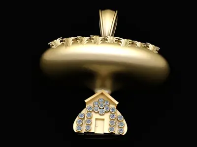 MUSHROM STYLE HOUSE PENDANT 3D PRINTABLE MODEL  3D print model