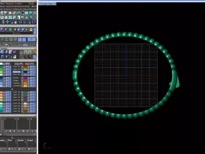 Modern Stone-Set Flexible Gold Bracelet 3D Model 3D print model