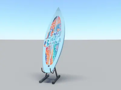 surfboard V2 Low-poly 3D model