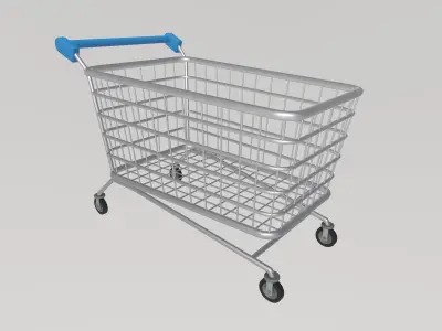 Stylized Low-Poly Shopping Cart Low-poly 3D model