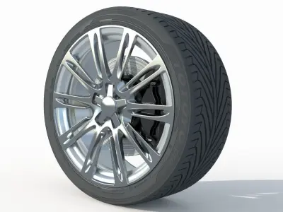 Wheel rim tire 22 3D model