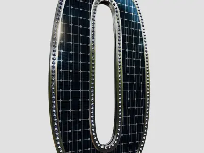 Solar Panel Number - 0 3D model