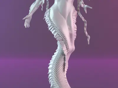 Mermaid statue 3D print model