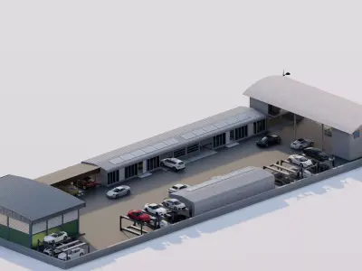 Car garage- Garage Body Straightener-Parking-Parking Lot 3D model