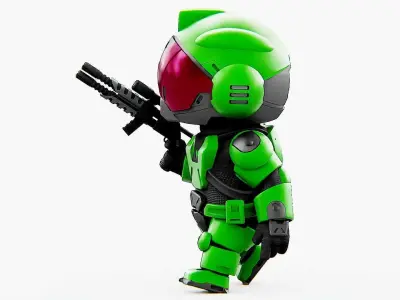 TOON TROOPER BCC-4  Rigged for Unreal Engine - Unity - MIXAMO 3D model