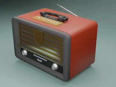 3D Radio Model Low Poly Free low-poly 3D model