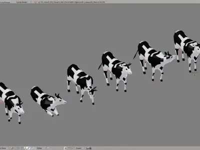 Lowpoly Cows polygonal cow Low-poly 3D model