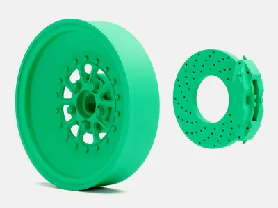 15x4 Sander 752 Wheel and Brake 3D print model