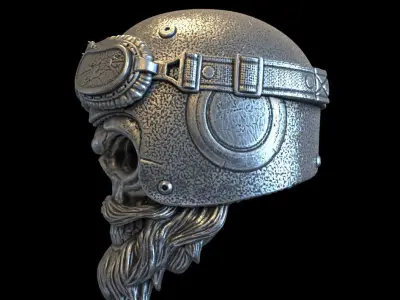 Skull pendant jewelry biker helmet vol2 3D print model