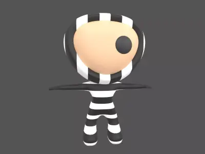 Rato Character 004 Prisoner Low-poly 3D model