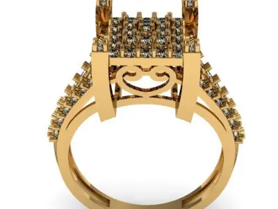 daimond ring 3D print model 11