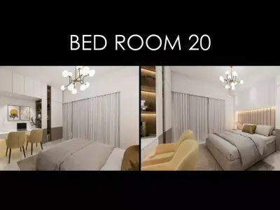 LUXURY MASTER BEDROOM 20 INTERIOR Low-poly 3D model